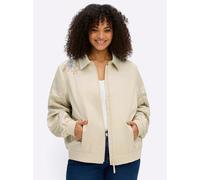 Blouson SHEEGO, Damen, Gr. 52, beige (sand), 100% Polyester, Bündchen:95% Baumwolle, 5% Elasthan, unifarben, Jacken Blouson (51239551-52) sand