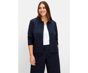 Sheego Blusenjacke aus Lochspitze 48 tiefblau