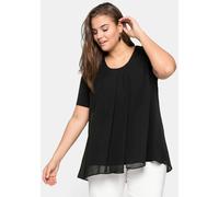 Sheego Damen Große Größen Blusenshirt im Lagenlook Businessmode klassisch Rundhals-Ausschnitt -