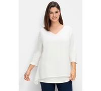 Sheego Blusenshirt mit Zipfelsaum 48/50 offwhite
