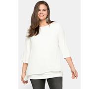 Sheego Damen Große Größen Blusenshirt in Leichter A-Linie mit Zipfelsaum Businessmode klassisch Rundhals-Ausschnitt -