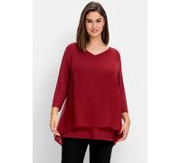 Sheego Blusenshirt mit Zipfelsaum 56/58 rubinrot