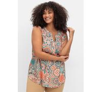 Sheego Blusentop in A-Form 50 apricot-salbei-bedruckt