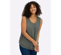 Sheego Blusentop in Crêpe-Qualität 36 khaki