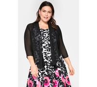 Sheego Bolerojacke aus Chiffon, im Zipfelschnitt 56/58 schwarz