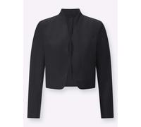 Sheego Bolerojacke mit Wellenabschluss, Stehkragen 48 schwarz