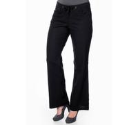 Bootcuthose SHEEGO, Damen, Gr. 50, Normalgrößen, schwarz, 55% Leinen, 45% Baumwolle, unifarben, Hosen (65197237-50) schwarz