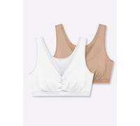 Sheego Bustier mit doppeltem Softbund 40 camel + champagner