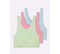 Sheego Bustier ohne Seitennähte 56/58 grün + koralle + blau