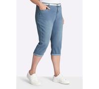Sheego Caprijeans inklusive Gürtel 48 blue-bleached