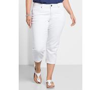 Sheego Caprijeans mit Krempelfunktion 46 white denim