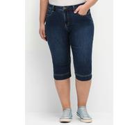 Caprijeans SHEEGO "Große Größen" Gr. 50, Normalgrößen, blau (dunkelblau denim) Damen, Jeans (79946018-50) dunkelblau denim