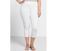 Leggings SHEEGO, Damen, Gr. 42, Normalgrößen, weiß, 95% Baumwolle, 5% Elasthan, unifarben, Hosen Leggings (70898034-42) weiß