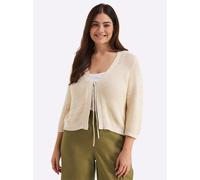 Sheego Cardigan im Linksstrick, mit Lurexfaden 40/42 champagner-goldfarben