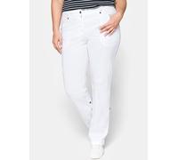 Cargohose SHEEGO, Damen, Gr. 104, Langgrößen, weiß, 97% Baumwolle, 3% Elasthan, unifarben, Hosen Cargohose (24191905-104) weiß