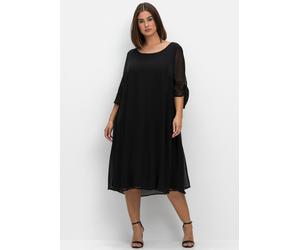 Sheego Chiffonkleid in Midilänge 58 schwarz