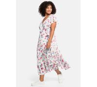 Sheego Chiffonkleid mit Blumendruck 46 weiß bedruckt