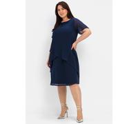 Sheego Cocktailkleid aus Chiffon 48 marine