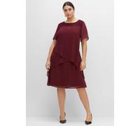 Sheego Cocktailkleid aus Chiffon 50 weinrot