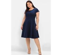 Sheego Cocktailkleid, in Bahnenform 56, Normalgrößen blau Damen Midikleider Kleider Cocktailkleid 56, Normalgrößen marine