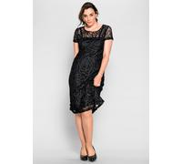 Sheego Cocktailkleid mit Zierborten 40 schwarz