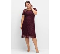 Sheego Cocktailkleid mit Zierborten 46 aubergine