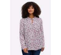Druckbluse SHEEGO, Damen, Gr. 54, ecru, erika, bedruckt, 100% Viskose, bedruckt, geblümt, gemustert, mehrfarbig, Blusen Druckbluse (33702138-54) ecru, erika, bedruckt