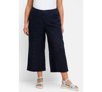 Sheego Culotte mit Lochstickerei 56 tiefblau