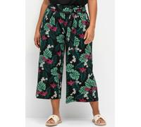 Sheego Culotte mit tropischem Muster 42 schwarz-gemustert