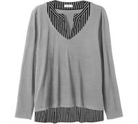 Große Größen: Leichter Businesspullover in 2-in-1-Optik, grau, Gr.48/50