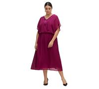 Sheego Damen Große Größen Abendkleid aus Georgette, mit blickdichtem Unterkleid Abendmode elegant V-Ausschnitt Pailletten
