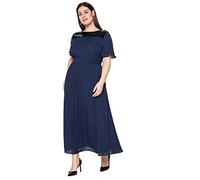 Sheego Damen Große Größen Abendkleid mit schimmernden Pailletten Abendmode elegant Rundhals-Ausschnitt Pailletten