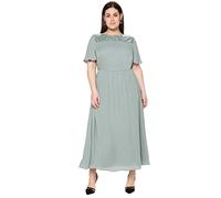 Sheego Damen Große Größen Abendkleid mit schimmernden Pailletten Abendmode elegant Rundhals-Ausschnitt Pailletten