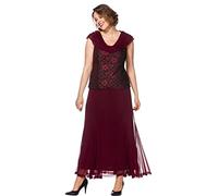 Sheego Damen Große Größen Abendkleid mit Spitze und Schalkragen Abendmode elegant V-Ausschnitt Spitze