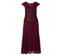 Sheego Damen Große Größen Abendkleid mit Spitze und Schalkragen Abendmode elegant V-Ausschnitt Spitze