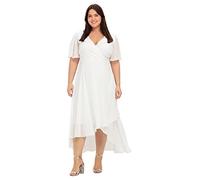 Sheego Damen Große Größen Chiffonkleid im Lagenlook, mit Unterkleid Abendmode elegant V-Ausschnitt -