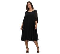 Sheego Damen Große Größen Chiffonkleid im Lagenlook und A-Linie Partymode elegant Rundhals-Ausschnitt -