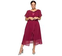 Sheego Damen Große Größen Cocktailkleid im 2-in-1-Look, in Wickeloptik Abendmode elegant V-Ausschnitt -