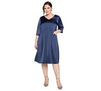 Sheego Damen Große Größen Cocktailkleid in weiter A-Linie Abendmode elegant V-Ausschnitt -