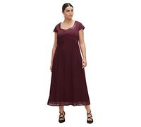 Sheego Damen Große Größen Cocktailkleid mit schimmernden Pailletten, leicht ausgestellter Rock Abendmode elegant Caree-Ausschnitt Pailletten