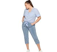 Sheego Damen Große Größen Jeans in 7/8 Länge, mit Allover-Streifen Freizeitmode sportlich -