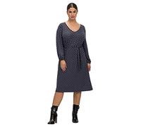 Sheego Damen Große Größen Jerseykleid mit Alloverprint Citywear feminin V-Ausschnitt -