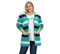 Sheego Damen Große Größen Longstrickjacke mit Blockstreifen und Taschen Citywear trendig -