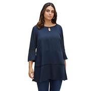 Sheego Damen Große Größen Longtunika in A-Linie, mit Lochmusterdetails Citywear feminin Rundhals-Ausschnitt -