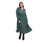Sheego Damen Große Größen Midikleid mit Knöpfen und Taillen-Tunnelzug Citywear feminin Rundhals-Ausschnitt -