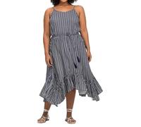 Sheego Damen Große Größen Strandkleid mit schwingendem Volantsaum Strandmode feminin Rundhals-Ausschnitt Volants