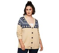 Sheego Damen Große Größen Strickjacke mit Norwegermuster Freizeitmode klassisch -