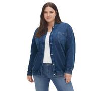 Sheego Damen Große Größen Sweatjacke in Jeansoptik, mit Brusttaschen Freizeitmode sportlich Rundhals-Ausschnitt -