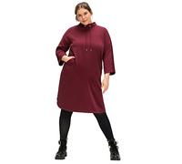 Sheego Damen Große Größen Sweatkleid mit Streifentape an Arm und Schulter Freizeitmode sportlich Rundhals-Ausschnitt -