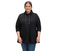Sheego Damen Große Größen Sweatshirt in A-Linie, mit Taschen und Kragen Freizeitmode sportlich Rundhals-Ausschnitt -